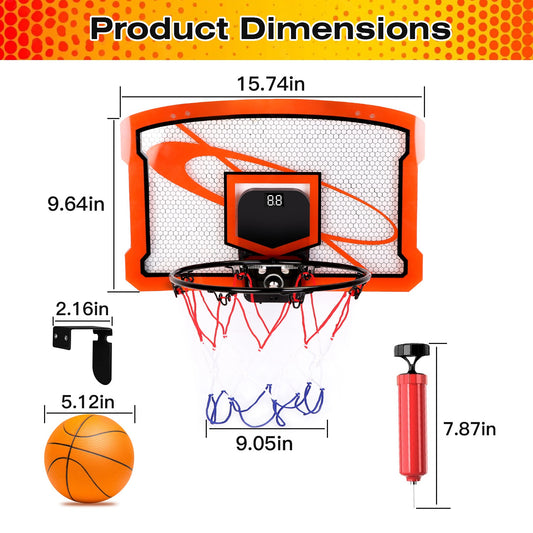 Indoor Mini Basketball Hoop Set with Electronic Scorer