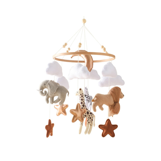 Forest Animal Crib Mobile - Soft Felt Bed Bell Wind Chimes