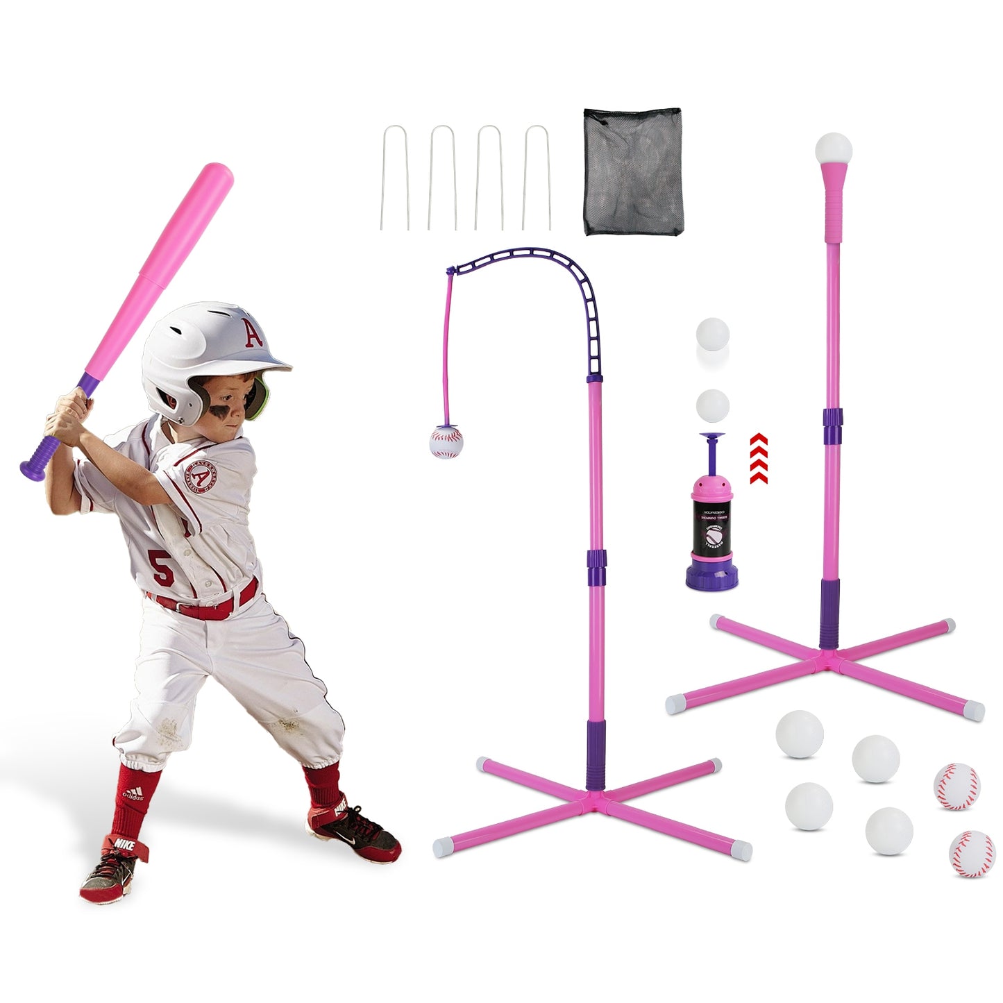 3-in-1 Baseball Toy Set with Adjustable Height