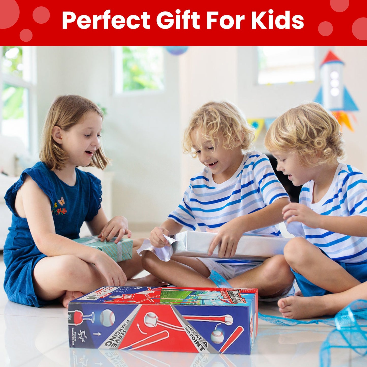 3-in-1 Baseball Toy Set with Adjustable Height