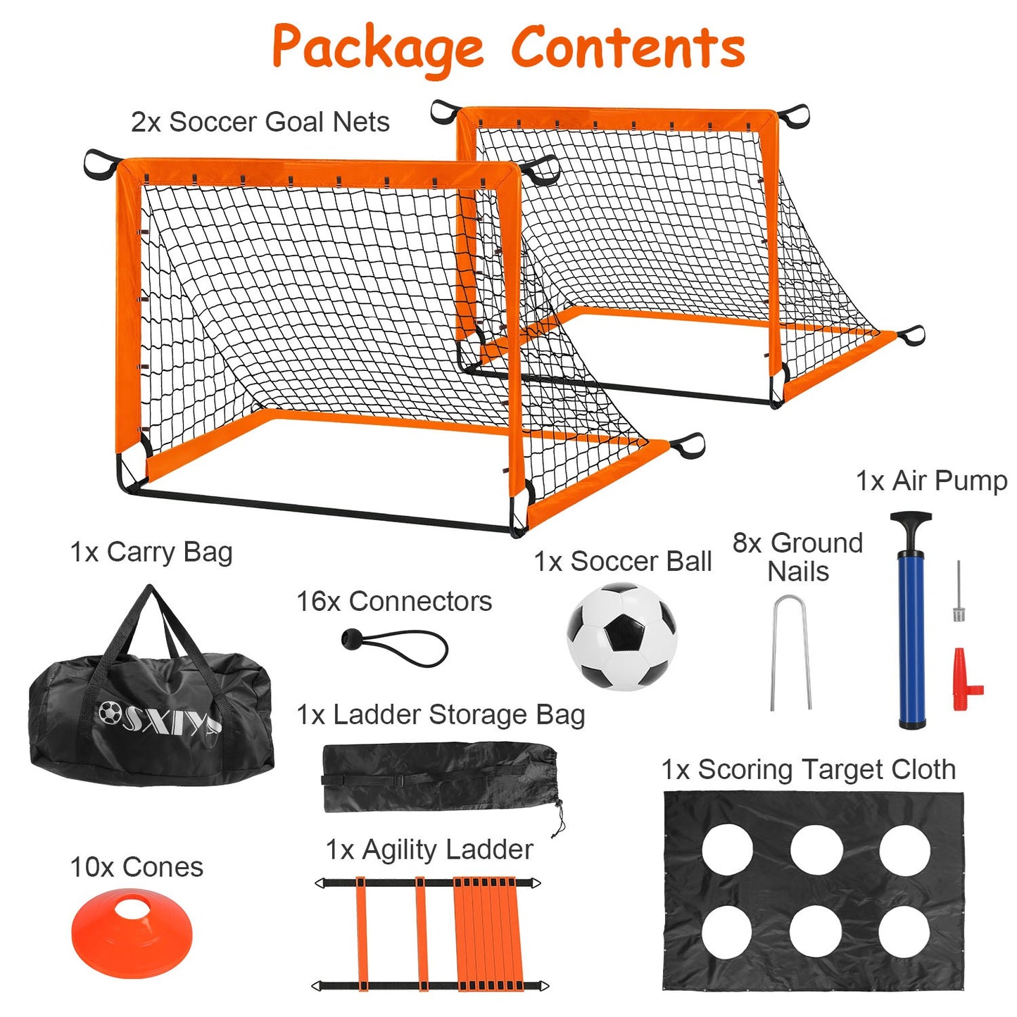 Kids Soccer Goals Training Set with Agility Ladder