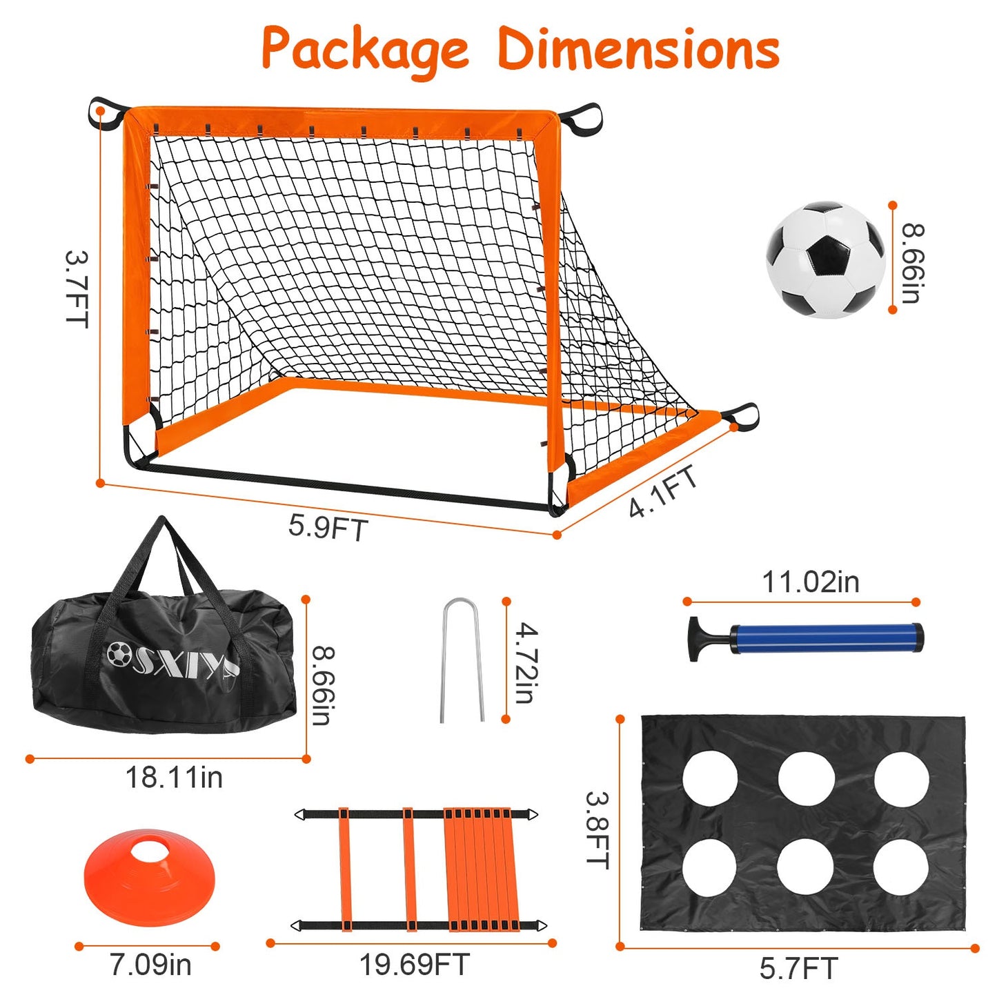 Kids Soccer Goals Training Set with Agility Ladder