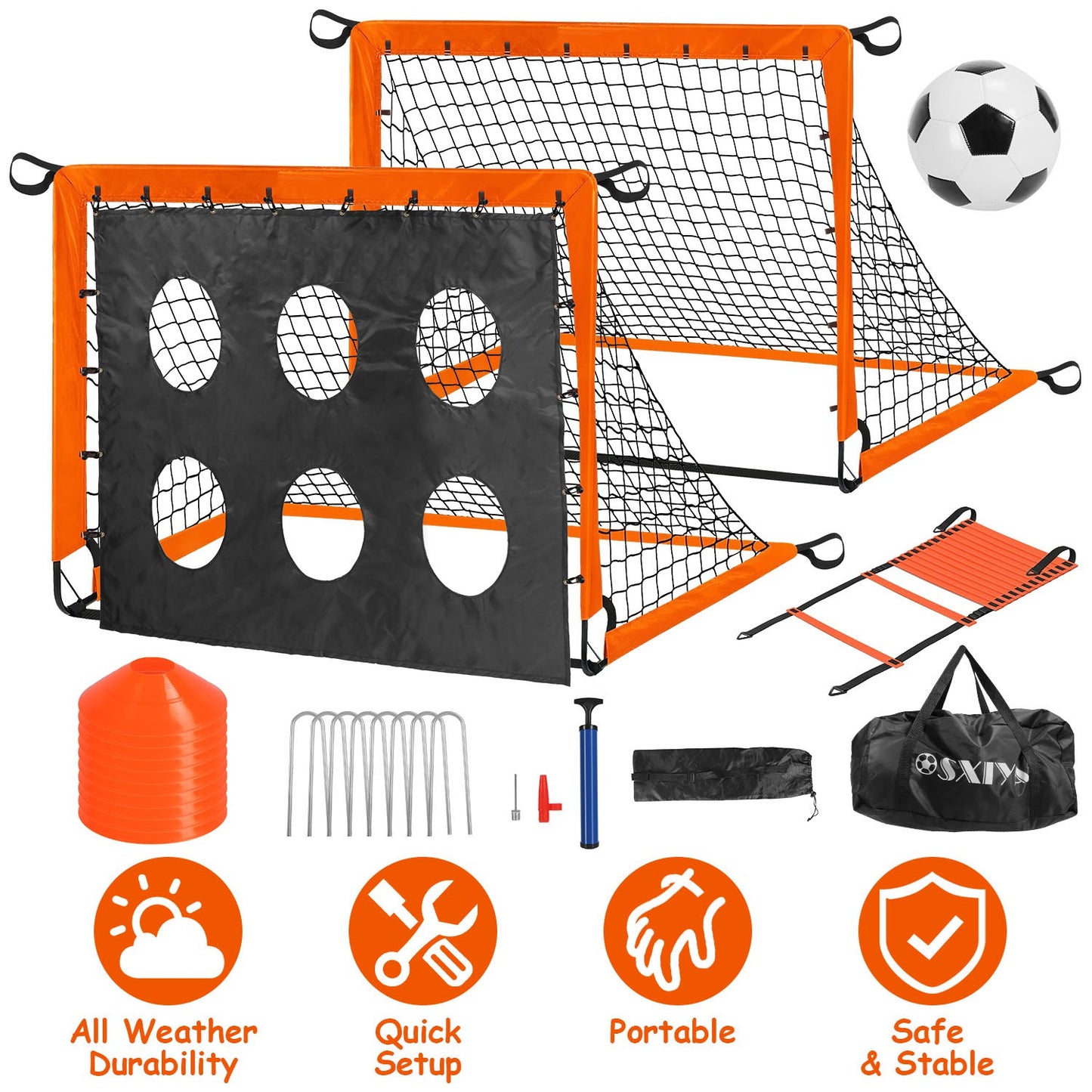 Kids Soccer Goals Training Set with Agility Ladder