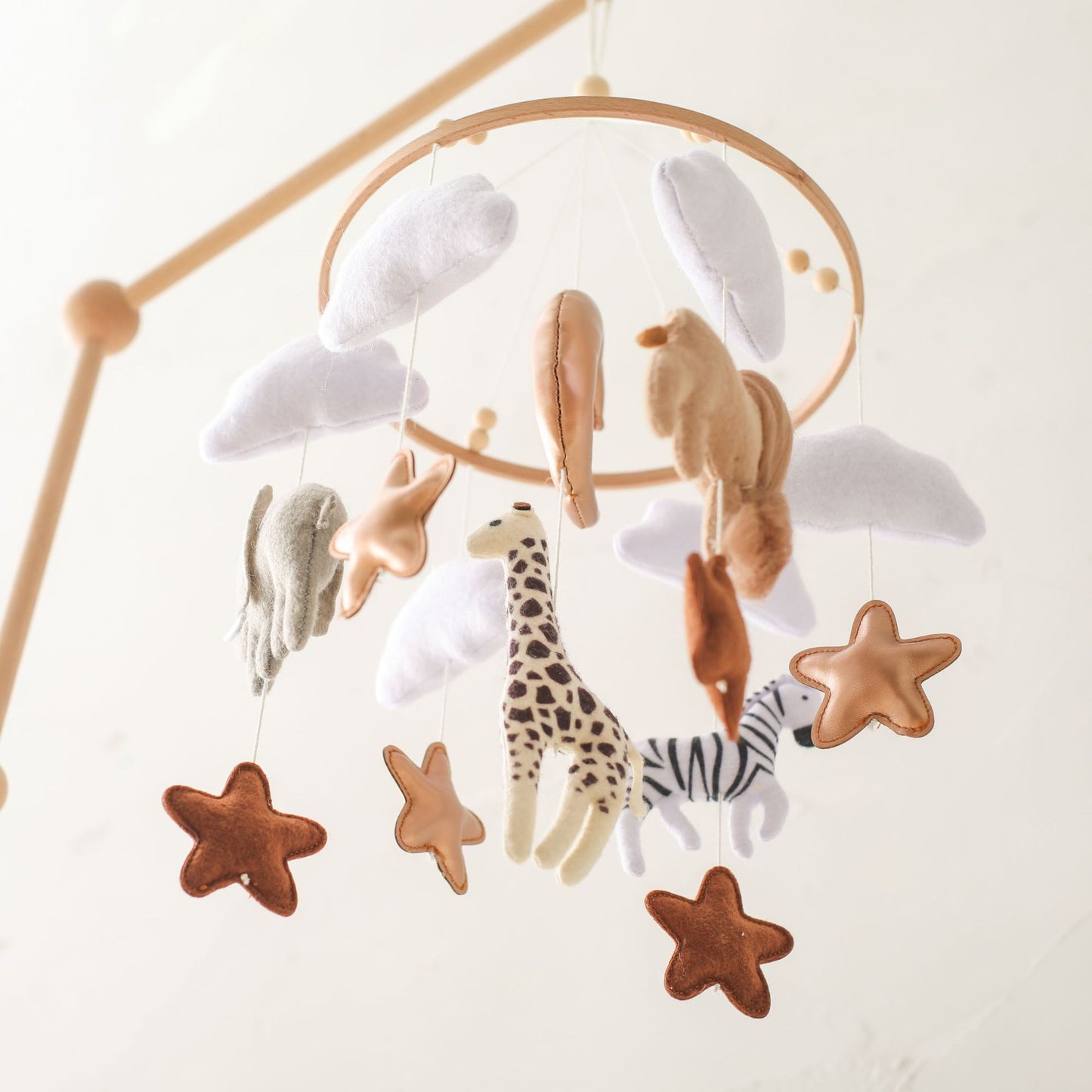 Forest Animal Crib Mobile - Soft Felt Bed Bell Wind Chimes