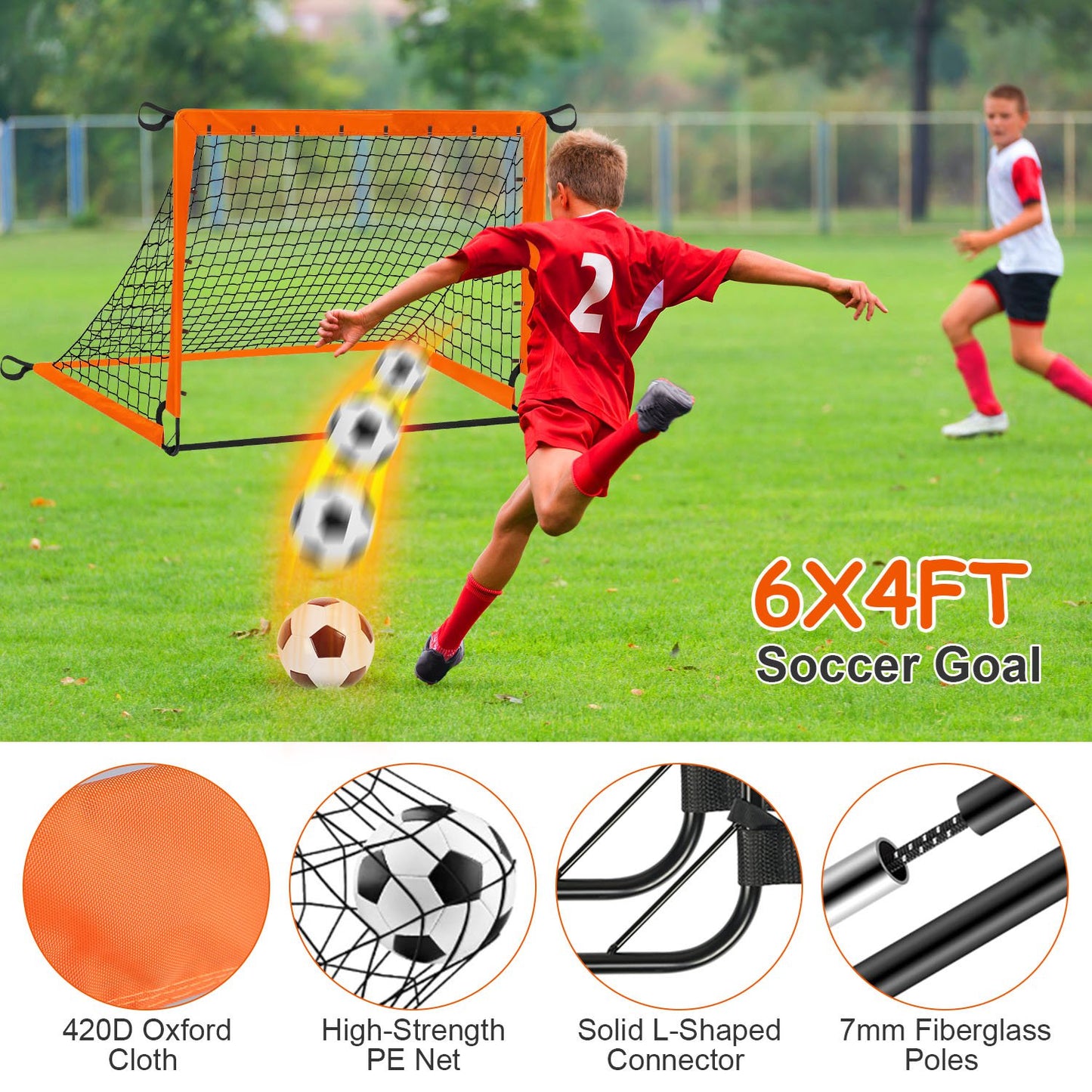 Kids Soccer Goals Training Set with Agility Ladder