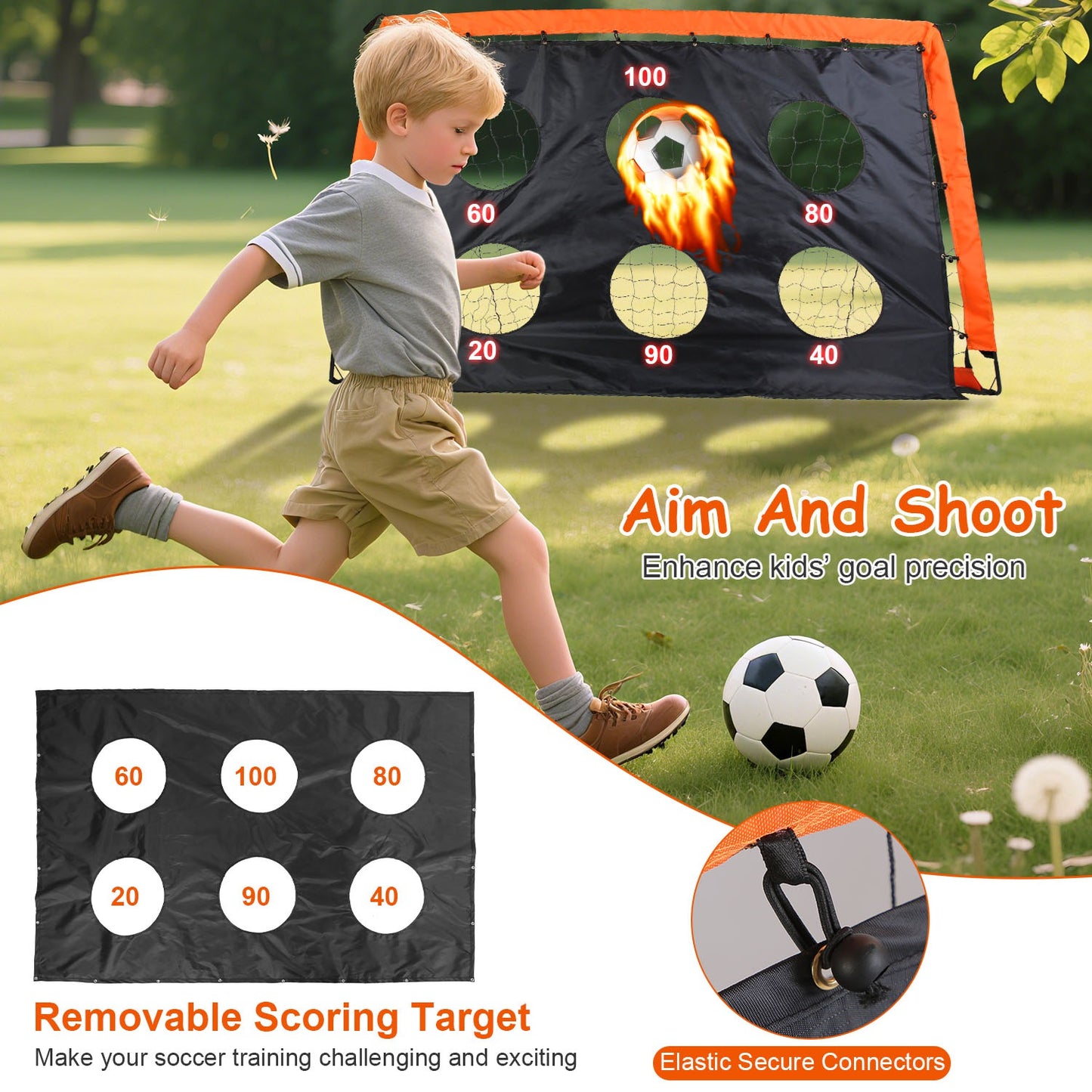 Kids Soccer Goals Training Set with Agility Ladder