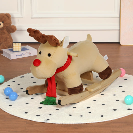 Musical Rocking Horse Toy - Plush Moose for Toddlers 1-3 Years
