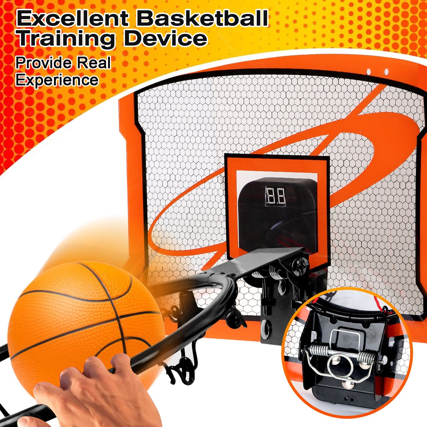 Indoor Mini Basketball Hoop Set with Electronic Scorer