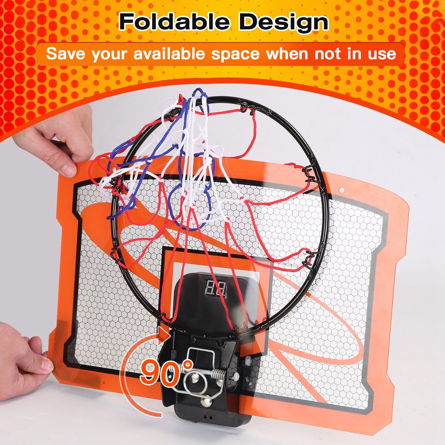 Indoor Mini Basketball Hoop Set with Electronic Scorer