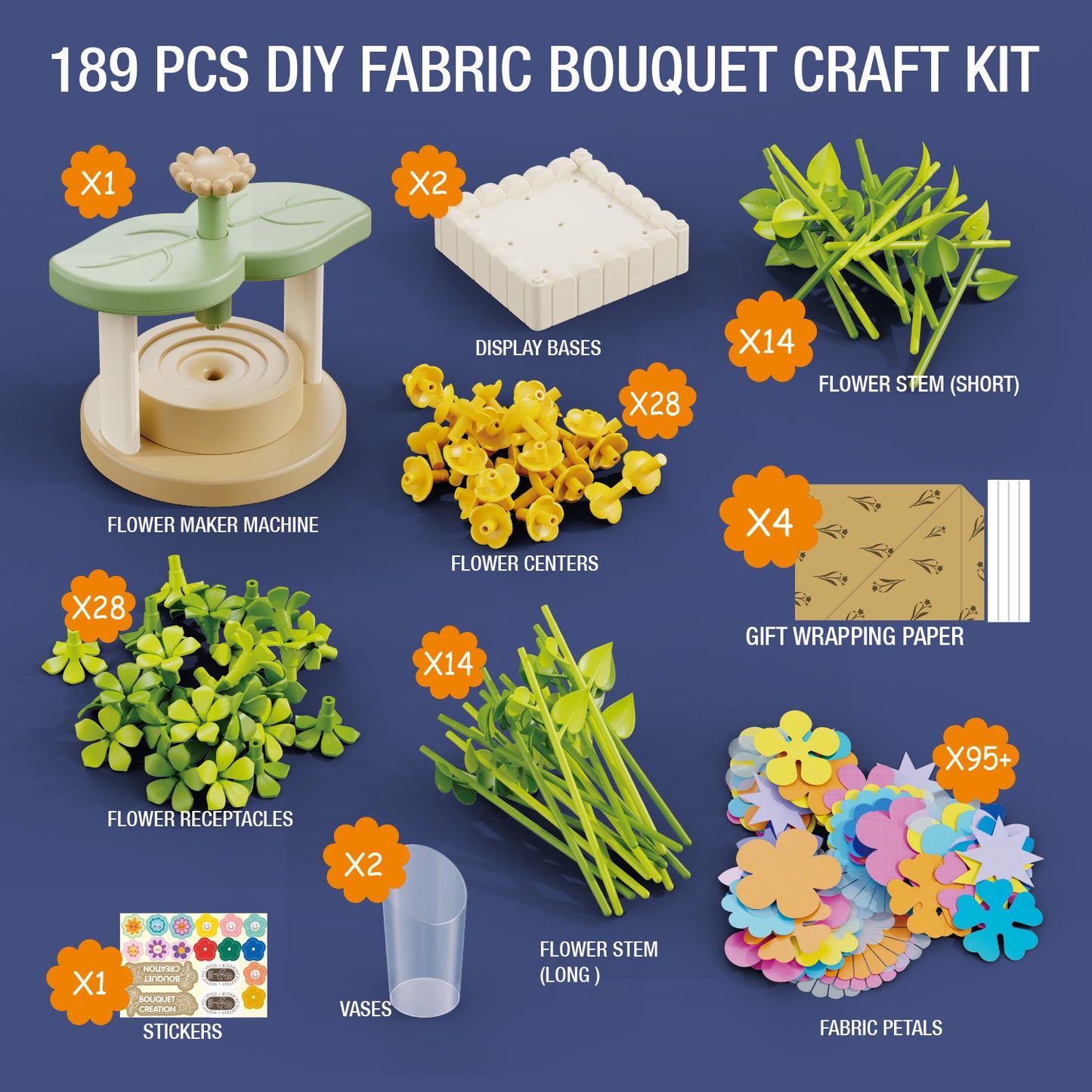 DIY Flower Making Kit - 189 Pieces Craft Set