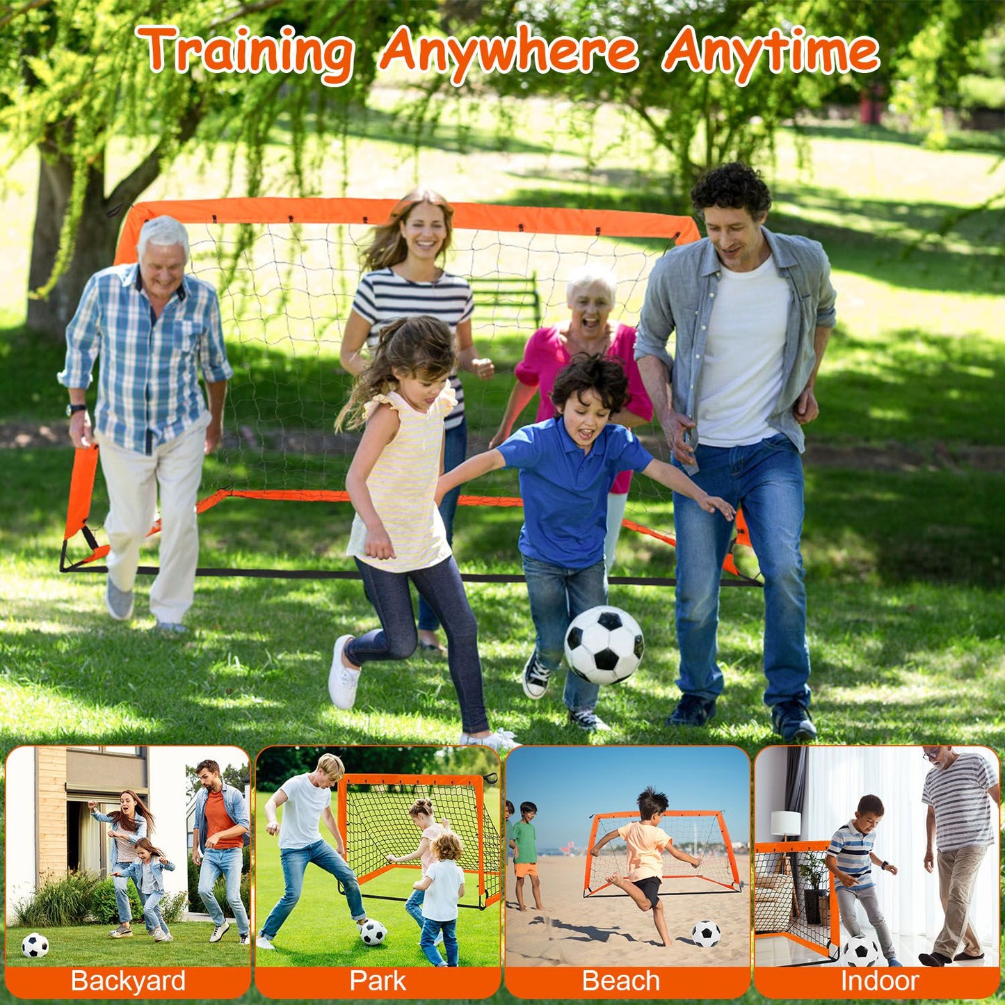 Kids Soccer Goals Training Set with Agility Ladder